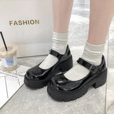 And Summer Jk Uniform Shoes Heightened Thick Soles Student Mary Jane High-Heeled Vintage Single Shoes British Style Small Leather