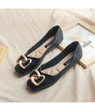 Breakj Red Fashion Light Mouth Bean Shoes 2023 Spring And Autumn New Women's Shoes Low-Heeled Comfortable Leisure Single Shoes Small Leather