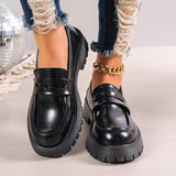 Breakj Autumn New Lefu Shoes Casual British Style Women's Shoes Thick Heel Thick Soles Feet Retro Large Size Women's