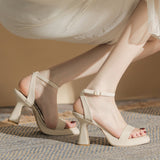 High Heel Sandals Women's Spring And Summer New Square Toe With Waterproof Platform Thick Heel Heels