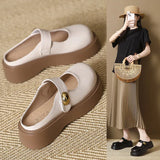 Breakj Bottom Bag Head Half Slippers Women Wear 2025 New Autumn Evening Wind Mary Jane