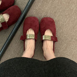 Breakj Spring And Autumn 2025 New Retro-Sensitive Red Single Shoe Fashion Korean Version Of The Flat Design Mary Precious