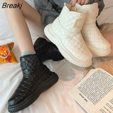 Snowshoe Women 2023 New Winter Suede Thickened Waterproof Raised Non-slip Warm Cotton Shoes 36-41