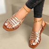 Sandals 2021 Summer Handmade Flats Ladies Shoes Hollow Out Sandals Women Flats Retro Style Shoes Woman Zapatos De