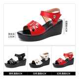 Summer New Soft Heel Sandals Women's Muffin Thick-Soled Waterproof Platform Heels Large Size 41-43 Women's