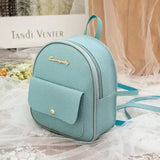 Backpack Women Pu Leather Shoulder Bag For Teenage Girls Kids Multi-function Small Bagpack Female Ladies School