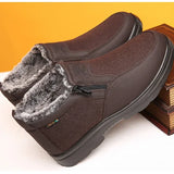 Shoes Middle-aged Elderly Men's New Plush Warm Anti Slip Waterproof Snow Boots Outdoor Work Travel Leisure Shoes