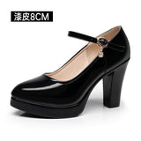 Walking Shoes, High Heels, Waterproof Platform, Women's Singles, Work Shoes, Large Size Women's Shoes