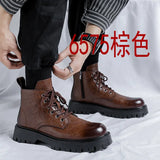 Breakj Boots Men's New Casual British Fashion Top Black Motorcycle Boot
