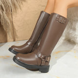 Breakj British Autumn And Winter Smoke Cane Women's Boots Are Thick And High And Knight Boots Temperament