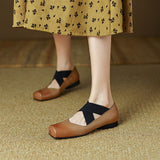 Pig Nose Shoes Female Spring 2024 New Inside And Outside Full Leather Retro Wind Ballet Shoes