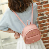 Backpack Women Pu Leather Shoulder Bag For Teenage Girls Kids Multi-function Small Bagpack Female Ladies School