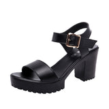 Breakj And Thick Waterproof Table Sandals Women High Heel With Heel Toe Model Show Shoes Buckle With Fish Mouth Sandals Shoes