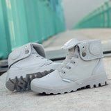 High-top Shoes Paladin Canvas Shoes Cuffed Thick-soled Martin Boots