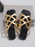 Breakj Large-Size Flat-Bottomed Slippers Women Hollow Mesh Open Toe Wearing Beach Cold