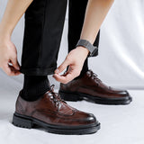 Breakj Men's Korean Version Wedding Groom Shoes Male Business Dress British Wind And Velvet Casual Shoes Px