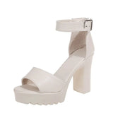 Summer Sandal Shoes for Women 2021 New Arrival Sexy Peep Toe Thick Heels Sandals Platform Casual Russian Shoes Women