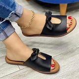 Women Sandals Shoes Open Toe Vintage Summer Beach Shoes Women Casual Slipper Women Cute Butterfly-Knot Zapatillas