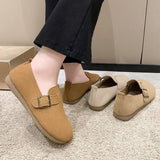 2024 New Retro Bean Shoes Women's Flat Casual Pedal Soft Sole Fashion Single