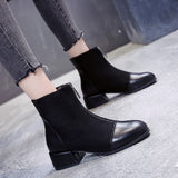 Black Brown Western Ankle Boots Women PU Leather High Heel Booties Heels Short Motorcycle Shoes Ankle Boots For Women