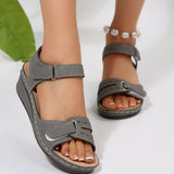 Breakj Summer Women's Thick Bottom Heel Sandals Large Size Fish Mouth Wearing A Word Slope And Thick-Soled