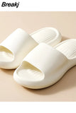Women Summer Slippers Soft Thick Platform Slides Outdoor Eva Silent Bathroom Beach Sandals Couple Non-Slip Solid Slides