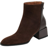Breakj Retro Style ~ Chelsea Short Boots Women New Frosted Coarse Boots And Ankle