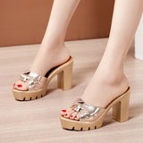 Slippers Women's Summer 2023 New Fashionable Slippers With Thick Heels And Thick Soles Waterproof Platform Small Size Fish Mouth Open Toe