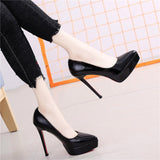Breakj And Autumn 12 Cm High Heel Waterproof Shoes Children's Patent Leather Women's Shoes 2025 New Spring And Autumn Single Shoes Women's