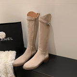 Comfortable Low Heel Boots 2023 New Oblique Temperament Girl Boots Are