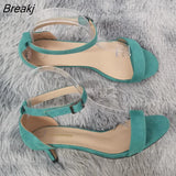 Women Sandals Summer Low Heels Ankle Strap Sandal Open Toes Sexy High Wedding Party Shoes Plus Size