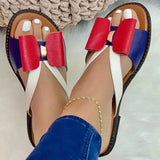 Breakj Spring And Summer New Flat Bottoms Flat Bow Bow Lady Cool Slippers Large Size Women's