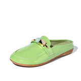 Luxury Slides Women Mules Summer Sandals flat Leather slippers Multicolor designer brand shoes