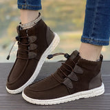 Barrel Women's Suede Cotton Boots 2024 New Elastic Belt Martin Boots Large Size Cotton Shoes High Upper Cloth Casual