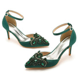 Breakj Cm Fine Heel Large-Size Sandals Banquet Women's Shoes Water Drill Tips High Heel Sandals And Sandals Dress Dress Long
