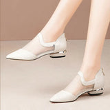 Size 41 Gladiator Sandals Mesh Sandal Women Shoes Low Heels High Top Sandalias Mujer Woman Dress Shoes Zapatos Mujer