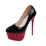 Autumn New Style High Heel Single Shoes Female Spell Color Fine Heel Sexy Single Shoe Waterproof Platform Ultra High Heel Nightclub Women's Shoes