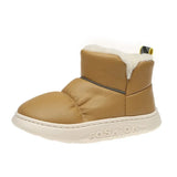 Leather Waterproof Snow Boots for Women 2023 Winter Non Slip Thick Plush Ankle Boots Woman Soft Sole Warm Cotton Padded