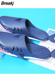 Summer New 2023 Men Women Slipper Interesting Shark Funny Slipper Men Women At Home Soft Sole Slipper beach flip