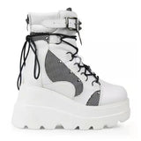 Breakj Wish Size 2023 Winter Thick-Ded Goth Slope And Mid-Sleest Boots Girl