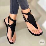 Breakj Sandals Women's 2025 Summer New Flat Bottom Casual Clips Big Size Beach Sandals Light And