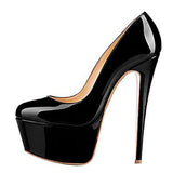 Round Head Waterproof Table Super High Heels Large Size Single Shoes Sexy Platform
