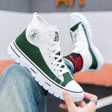 Canvas Shoes Men Fashion Summer Casual Sneakers Student Casual Shoes High Top Man Vulcanize Shoes 2021 Off White