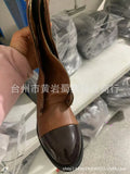 Breakj And Winter New Flat Bottom With Martin Boots Women Hot 43 Yards Pointed Patent Leather Splicing Side And Medium