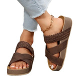 Breakj Casual Cool Drag Woman 2023 New Slippers Flat Bottom One Word Cross