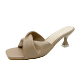 Breakj Summer New Simple High-Heet Cool Drag Cat And High-Hee Shoes French Women Wear