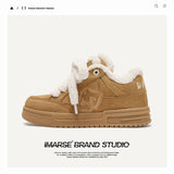 Breakj Shoes Destruction Aesthetic Series Of Double Shoes Tongue Winter Warm Cotton Shoes Short Boots Snow Boots Men And Women The
