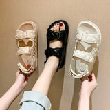 Sandals Summer New Flat British Wind Embroidery Thick-soled Casual Casual Roman Fragrance Designer Shoes