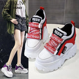 Chunky Sneakers 2020 Fashion Platform Sneakers Ladies Brand Wedges Casual Shoes for Woman Leather Sports Dad Shoes