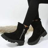 Breakj Boots Women's 2025 Winter New Velvet Women's Shoes Warm Boots Cotton Shoes Large Size Women's